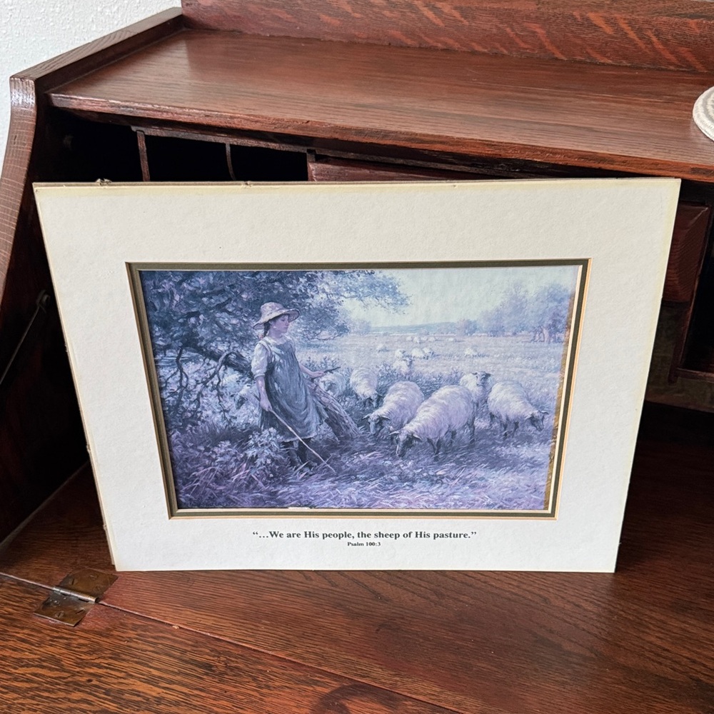 “The Shepherd's Daughter" English artist William Kay Blacklock Matted Print